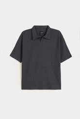 Waffle Knit Oversized Polo - Iron